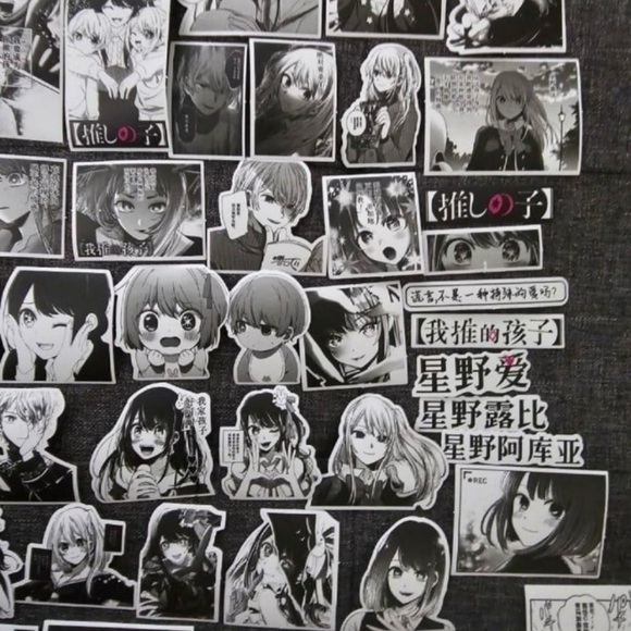 Oshi No Ko Sticker Set 70 pcs Black and White - Picture 6 of 6